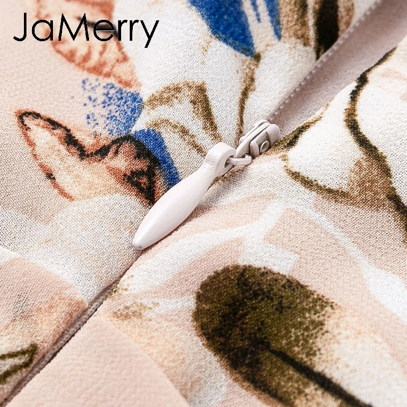 JaMerry Винтаж богемный цветочный принт женское платье пикантные Спагетти ремень