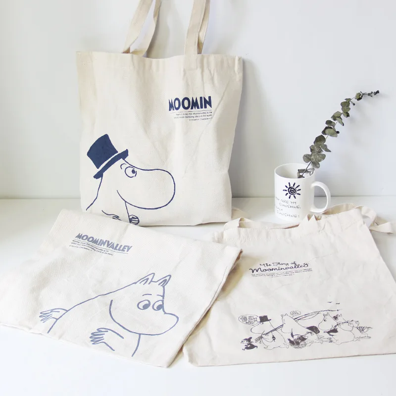 Moomin, Женская Подарочная сумка, хлопковая, холщовая, сумка-тоут, лаконичная, Муми-ми, на плечо, тканевая сумка, дамские, Duty, хлопковые сумки для покупок