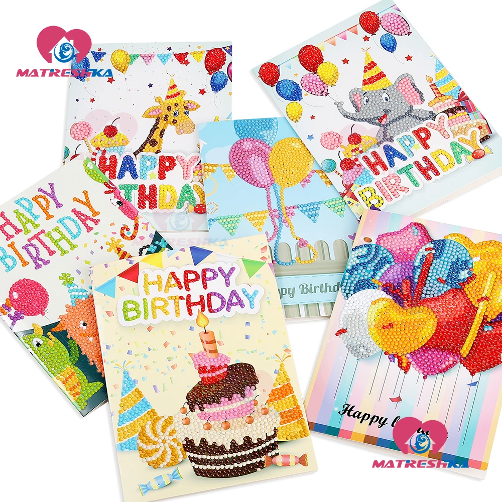 

DIY 5d diamond painting Cartoon needlework Embroidery sale Round beads Mosaic diamonds Gift Diy Greeting Birthday cards stickers