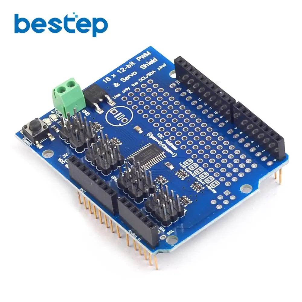 

1PCS 16-Channel 12-Bit PWM / Servo Shield 16-Way Steering Gear Drive Module