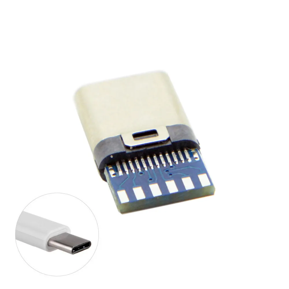 Jimier DIY 24pin USB 3 1 Тип C Стандартный Штекерный разъем SMT типа с 5 мм черный/белый SR и