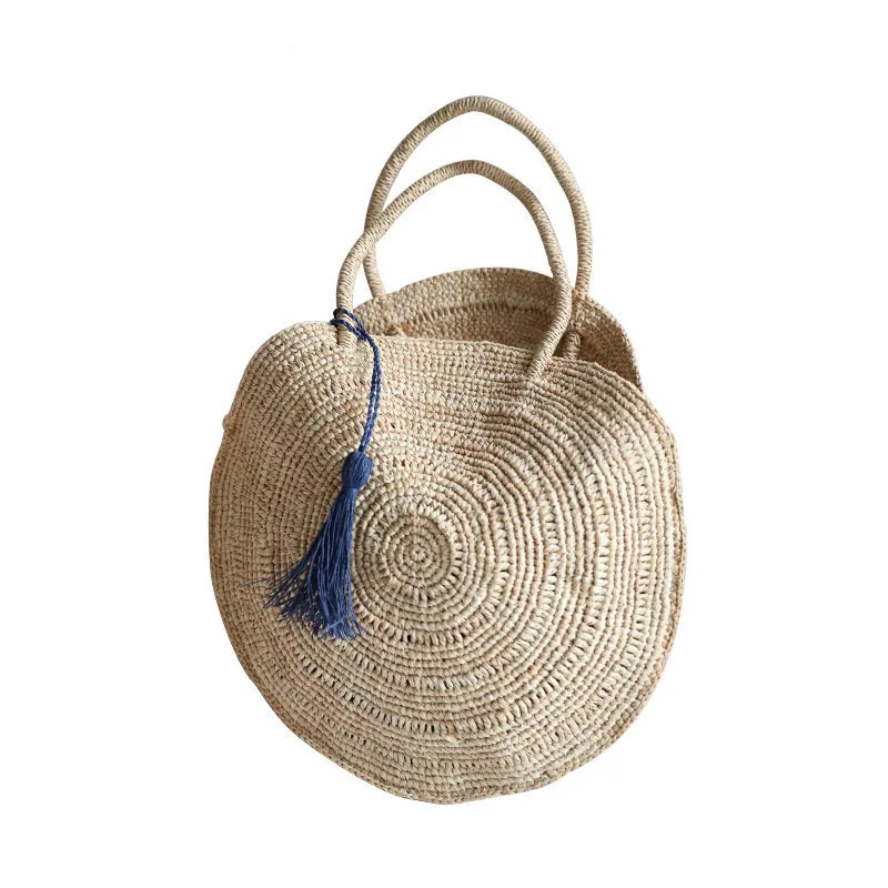 

beach bag summer round straw shoulder bag large big Jumbo circular women Weave natural boho handbag 2018 Bohemian ins wholesale