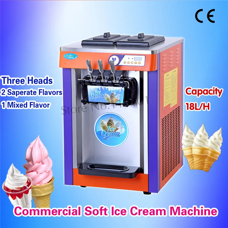 Desktop Soft Ice Cream Maker Commercial Ice cream Machine Three Flavors