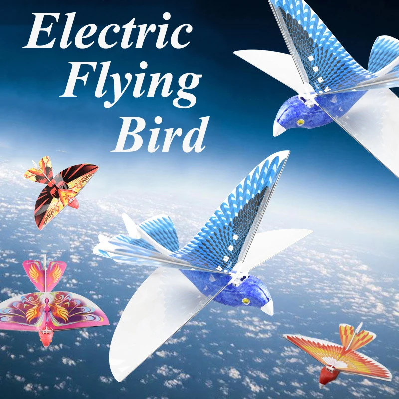Electric Flying Bird Toys For Children 360 Degree Hover Simulation Bird Bionic Flapping Wing Power Flying Bird Charging Puzzle 