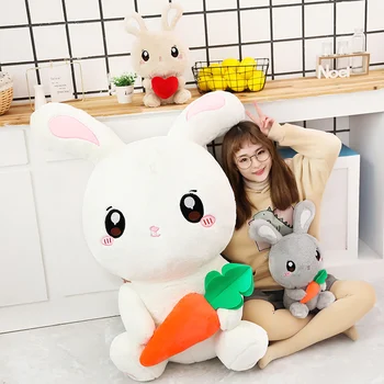 

Cute Rabbit Plush Toys Love Rabbit Stuffed Doll Carrot Cartoon Pillow Girl Toy Sleeping Dolls Soft Animal Pillows Children Gift