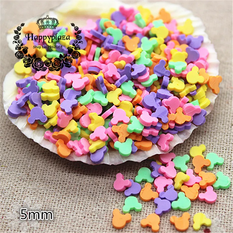 

30g 5mm Polymer Clay Mix Colors Mickey Head Slice Flatback DIY Nail Art Supply Decoration Charm Craft