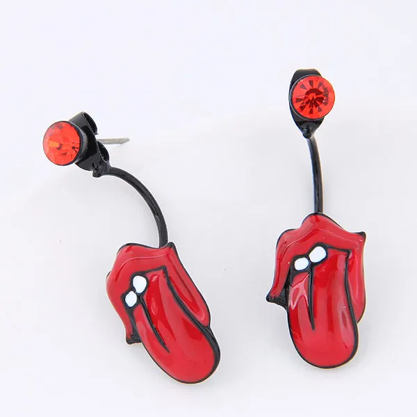 Женские сережки-гвоздики в стиле панк - Окраска металла: red