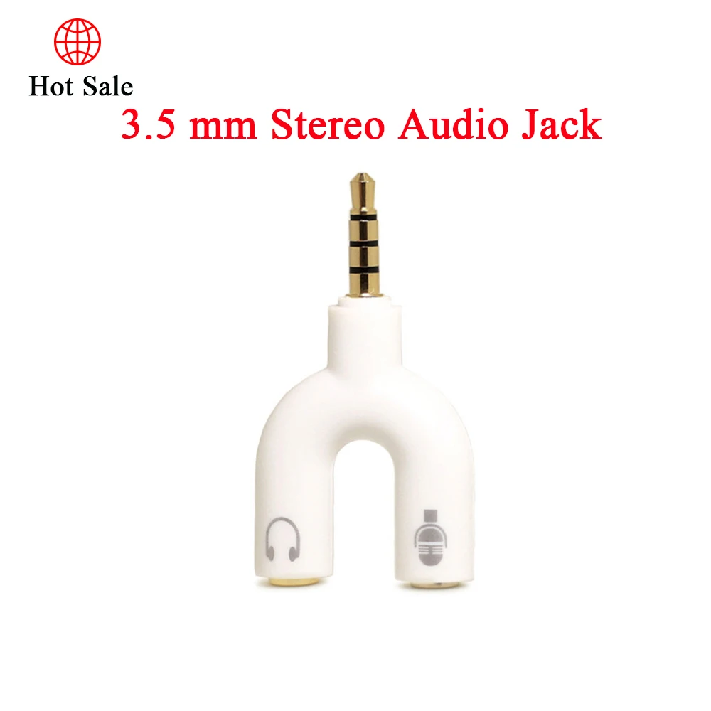 

3.5mm 2 Way U Splitter Stereo Audio Jack converter Earphone Headphone Adapter for Xiaomi Samsung Huawei PC Tablet