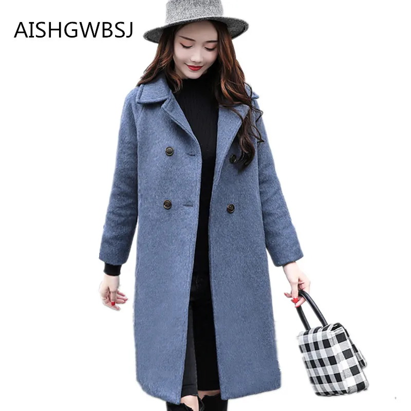 2019 Autumn and Winter New Women's Woolen Coat Long