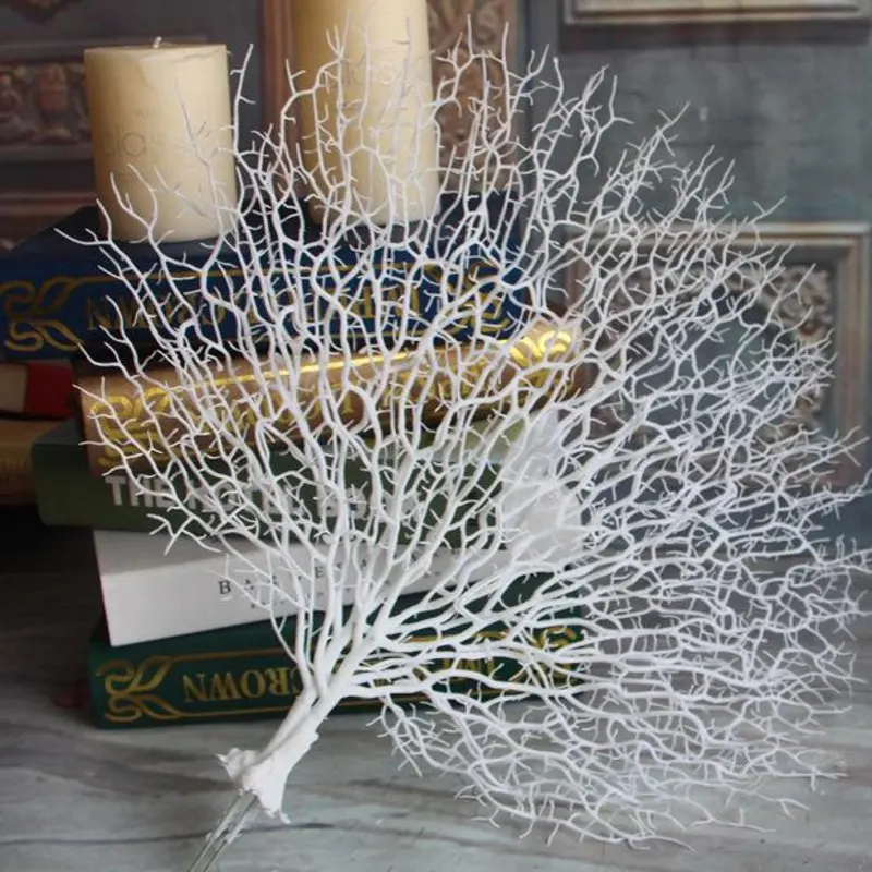 3 Color Artificial White Plastic Coral Branches Plant Artificial Flower