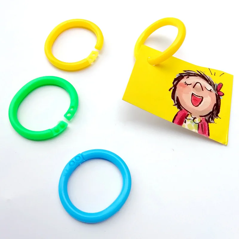 

10pcs/lot DIY Decoration Accessories Open Plastic Loose-leaf Single Ring Easy To Buckle Album Soft Rubber Card Book Binding Ring