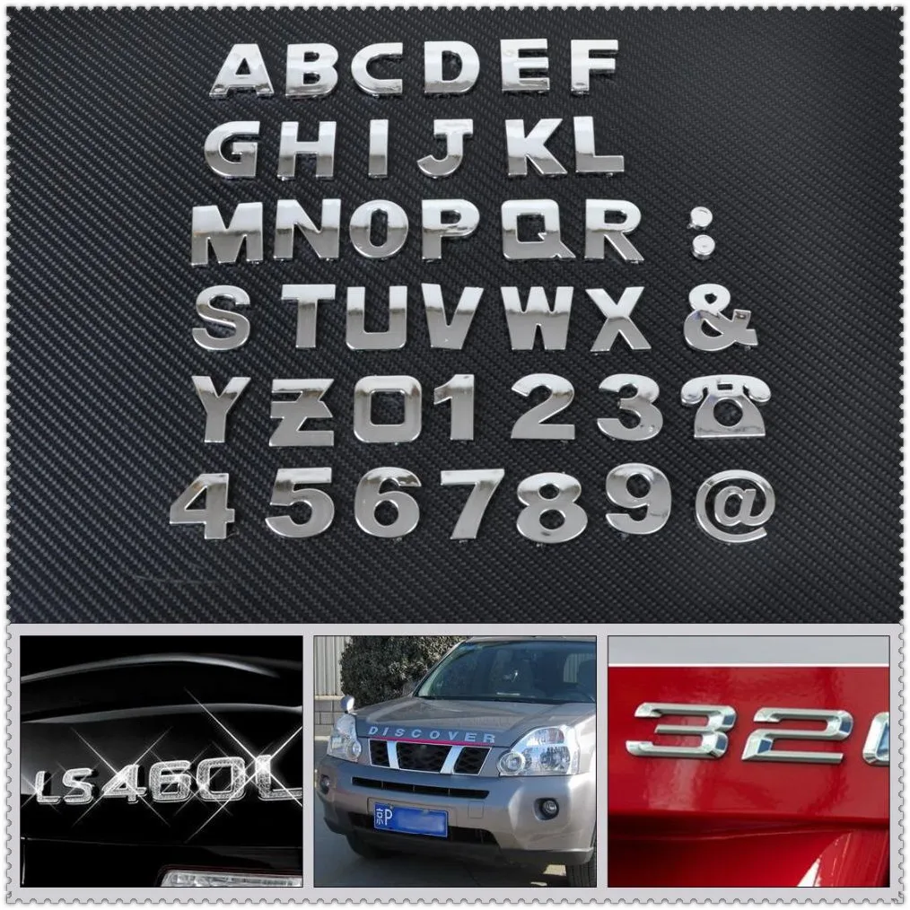 

Car auto DIY Letter Alphabet number Stickers Logo for Ford C-MAX Flex B-MAX Atlas Five FG F-350 F-250 E-Series