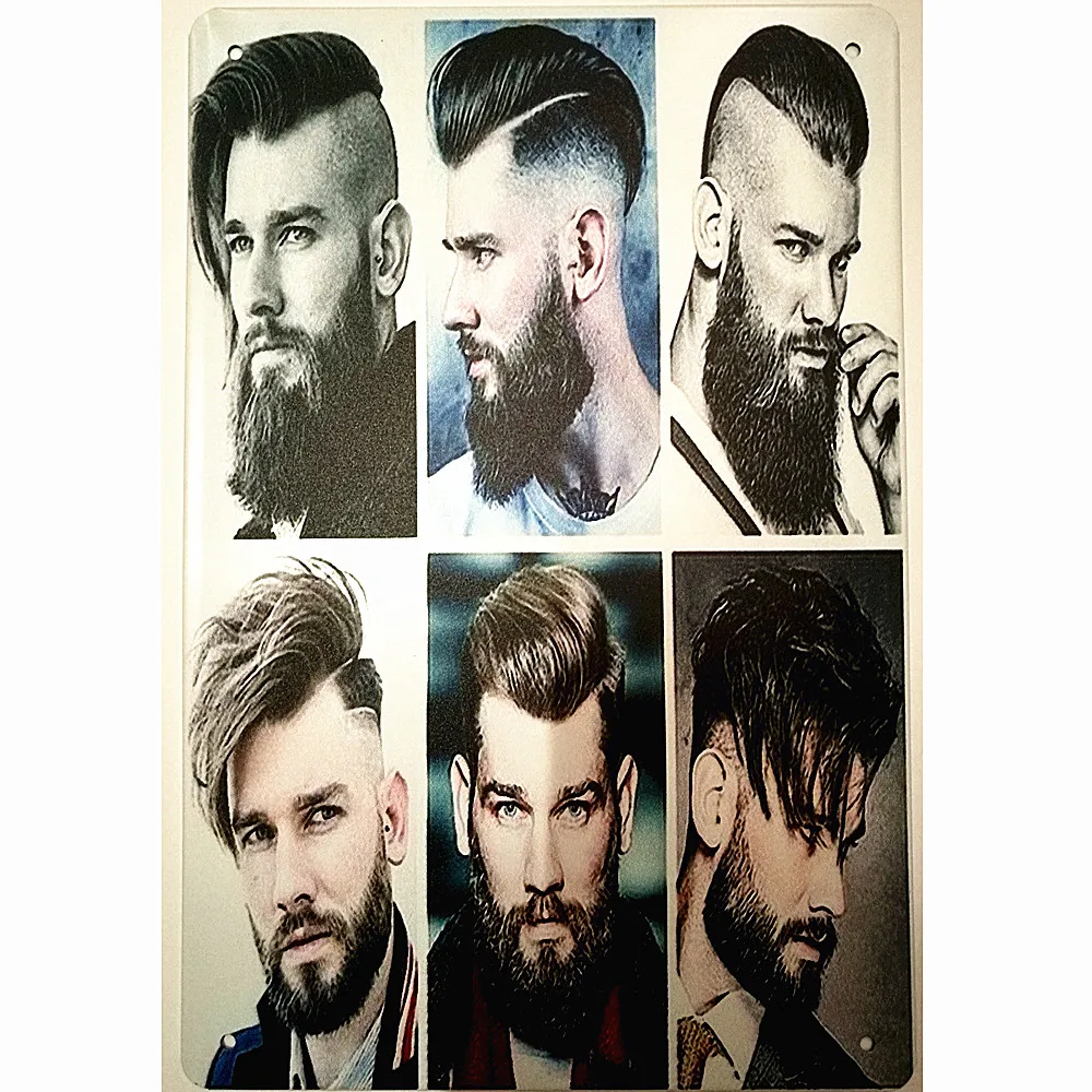 

Vintage Hairdresser Tattoos Patterned Posters Tin Sign Metal painting Tinplate Art Hair Salon Barber Shop Decoration 30X20 CM