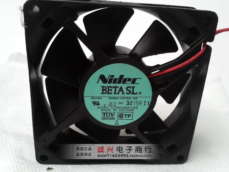 

For nidec d08a-12ts3 03 8cm computer case fan dc12v 0.50a 8025