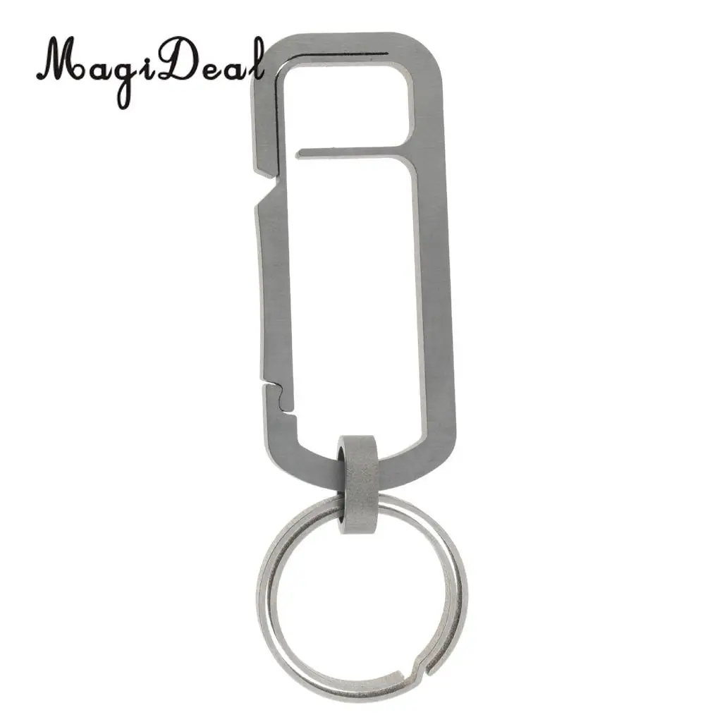 MagiDeal Key Chain Ring Carabiner Hook Belt Buckle Outdoor Titanium Alloy Key Chain Buckle Carabiner Hook Key Ring 
