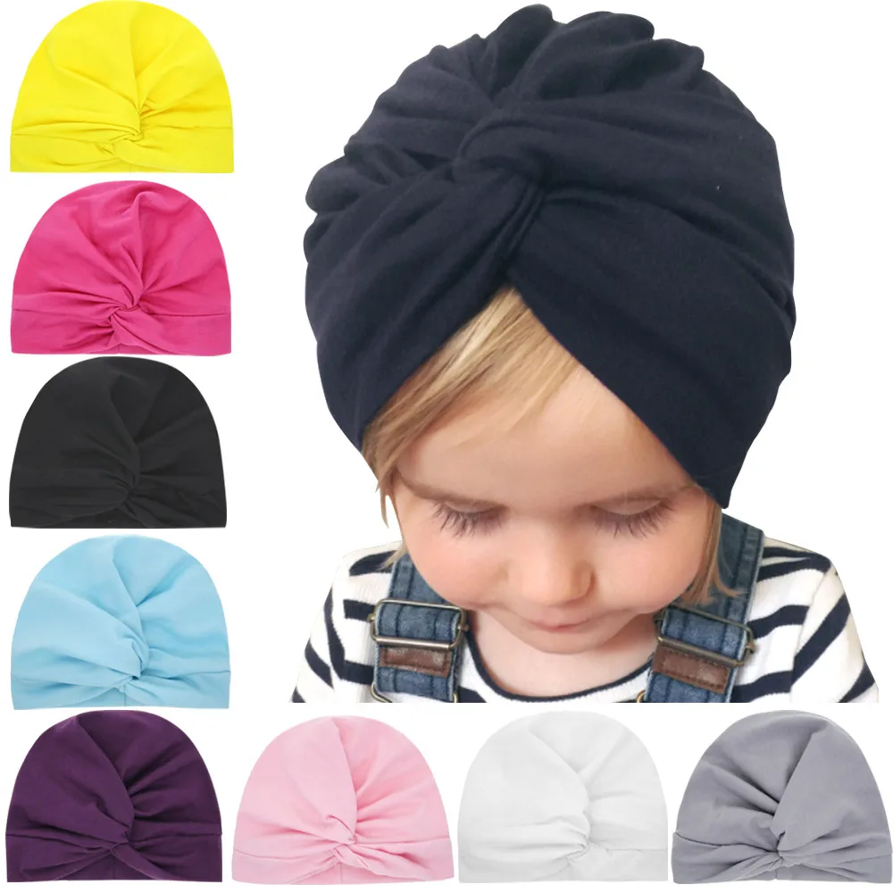 

Kids Hat Newborn Baby Cap For Boy Girl Casual Fashion Cotton Solid Multicolor Warp Cap Stretch Bach Kids Comfortable Hats