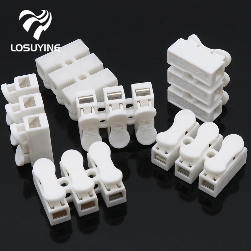 

10x3P 2PSpring Connector LED Strip Light Wire Connecting No Welding No Screws Quick Connector cable clamp Terminal Block 2 3 Way