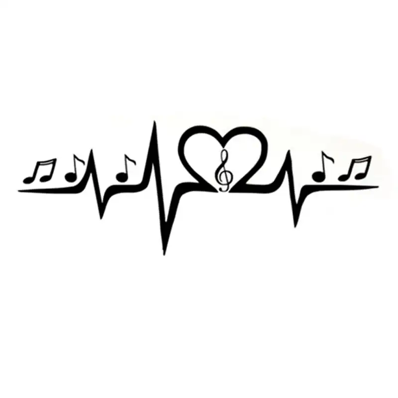 18CM*6.7CM Creative Heartbeat Line With Music Vinyl Decal Car Sticker