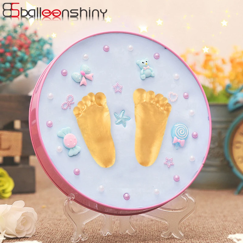 

BalleenShiny Baby Handprint Footprint Inkpad Soft Modeling Colored Clay Mother&Kids Souvenir Newborn Infant Fingerprint Kit 0-3T