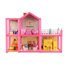DIY семейный Кукольный дом ручной работы вилла миниатюрные ABS кукольные домики реалистичный 3D кукольный домик мебель для дома набор игрушек для детей Подарки