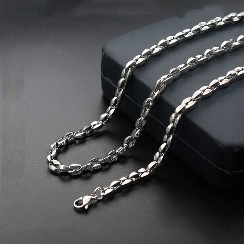 

Fashion simple new titanium steel coffee beans necklace stainless steel necklace women models hot sale