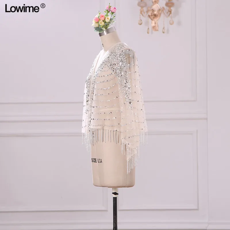 Sexy Women Wedding Jacket Full Beading Crystal Warp Long Sleeves Jackets Customized Warp Elegannt Jacket Women (1)