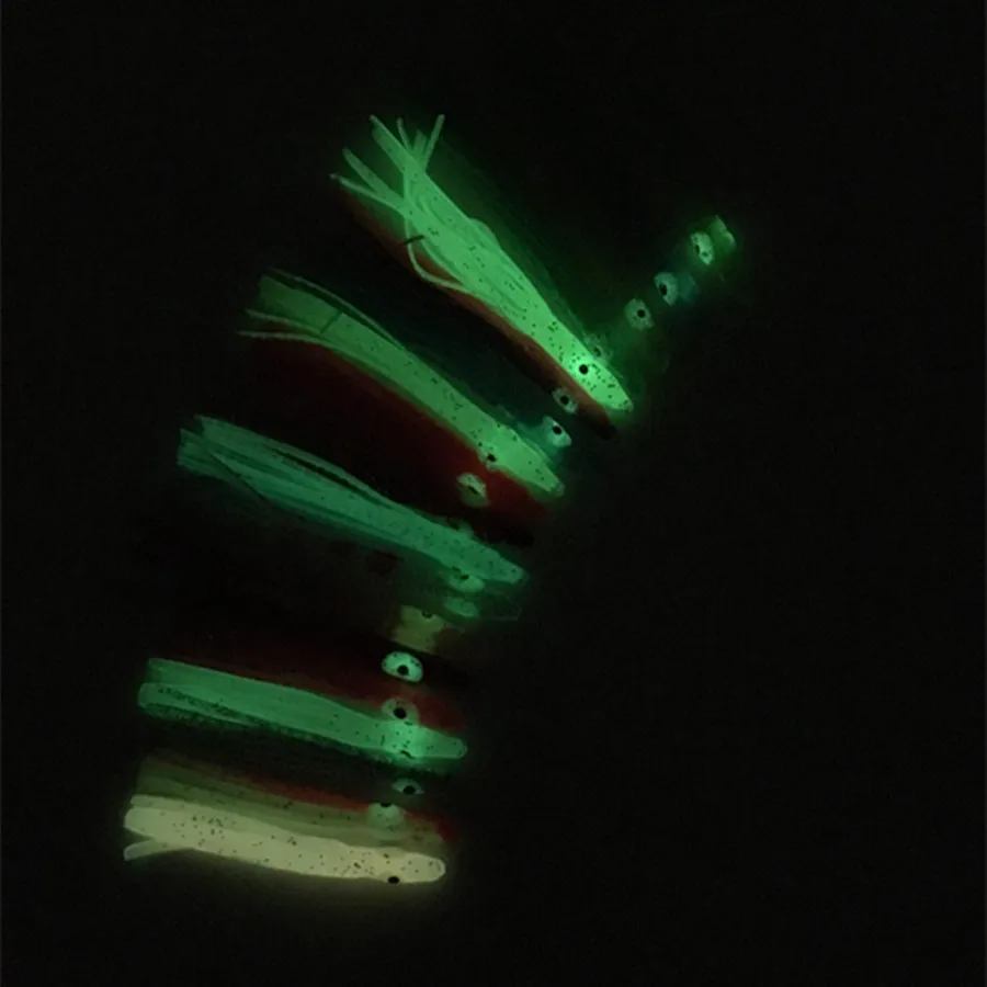 100 шт.* 5 см/6 см/7 см рыболовные искусственные приманки Светящиеся осьминог юбка приманка в виде кальмара осьминог установка Мягкая наживка-кальмар