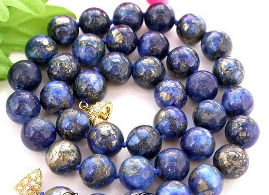 

FREE SHIPPING>> Hot sale HOT AAA 18" 12mm nature round lapis lazuli necklace
