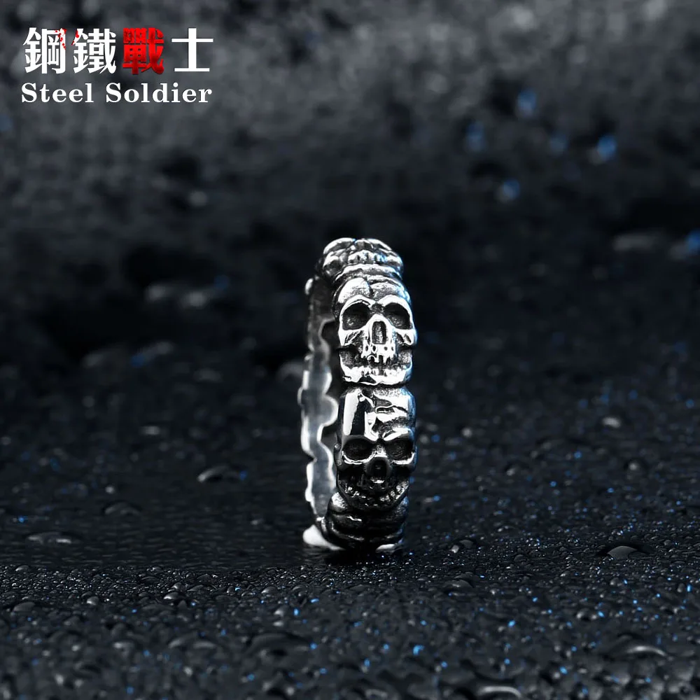 Мужское кольцо с черепом из нержавеющей стали в стиле панк|skull rings for men|skull ringring |