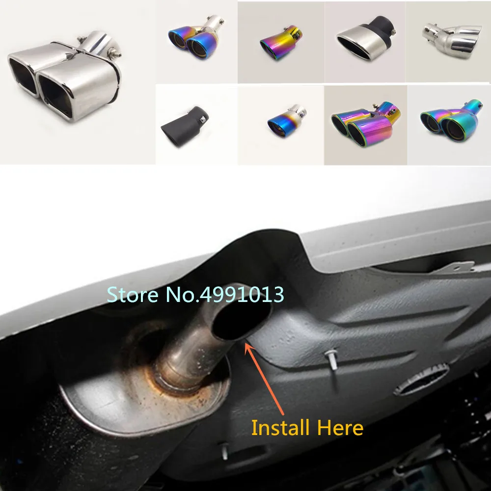 

car cover muffler exterior rear back end pipe dedicate exhaust tip tail outlet ornament vent 1pcs For Peugeot 307 2016 2017 2018