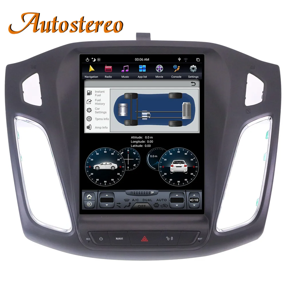 Sale Android 9.0 4GB DSP Tesla style Car NO DVD Player GPS Navigation For Ford Focus 2012-2018 navi stereo headunit multimedia player 6