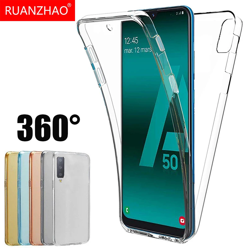 360 Degree Case for Samsung Galaxy A50 A30 A40 A10 M10 M20 M30 M40 A20 A60 A70 Silicone Cover Front Back Soft TPU A6 A8 S9 |