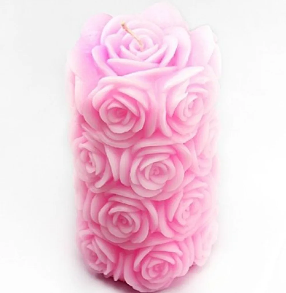 Rose Pillars Silicone Soap mold candle mould 3D Handmade mold DIY Carft