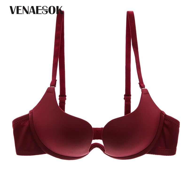 White Deep Plunge Sexy U Bra Half Cup Underwear Women Backless Invisible Back Bra Push Up 38 36 34 32 gather Plunge Bras Black