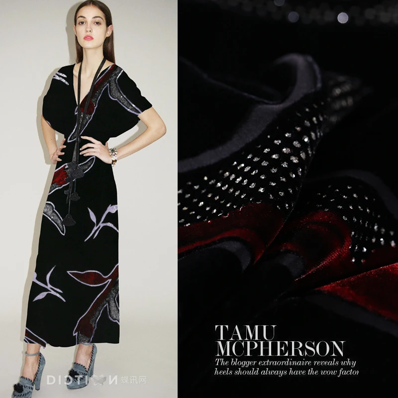 

Hollow silk velvet fabric breathable comfort burnout velvet fabric clothing cheongsam dress silk fabric wholesale silk cloth