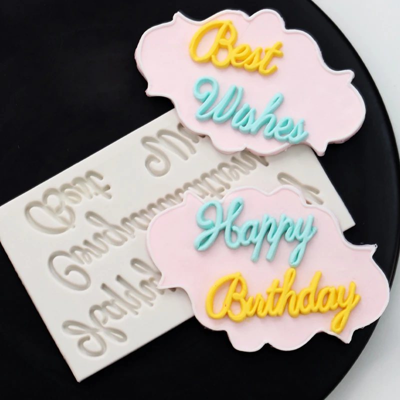 Силиконовая форма с наилучшими пожеланиями для украшения тортов|silicone fondant mold|fondant