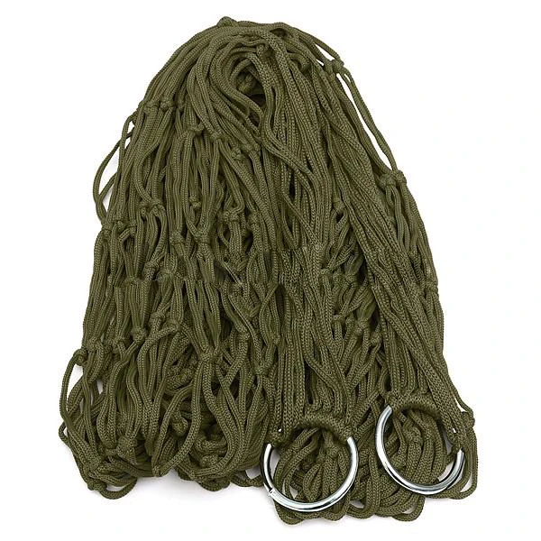 Deep Green Nylon Hammock Hanging Mesh Sleeping Bed Swing Outdoor