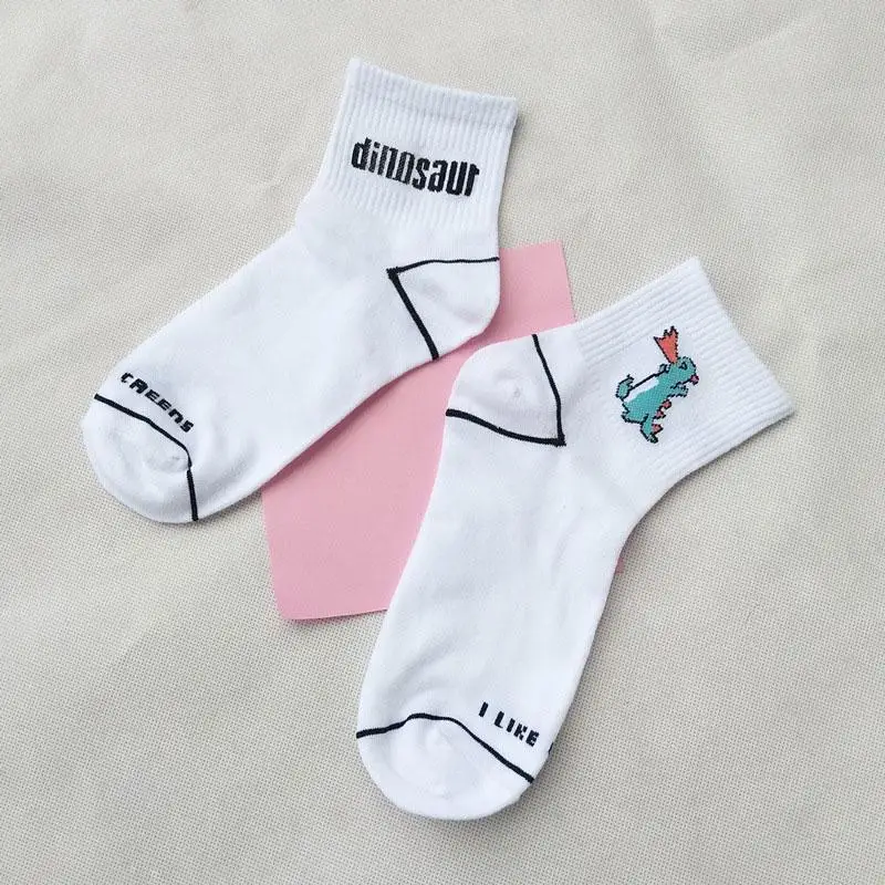 Женские модные носки с героями мультфильмов Harajuku дизайн белые хлопчатобумажные вязаные носки 5 стилей забавные носки подарок на год