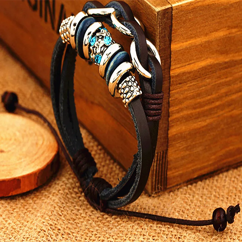 Leather hand made bracelet(7)_
