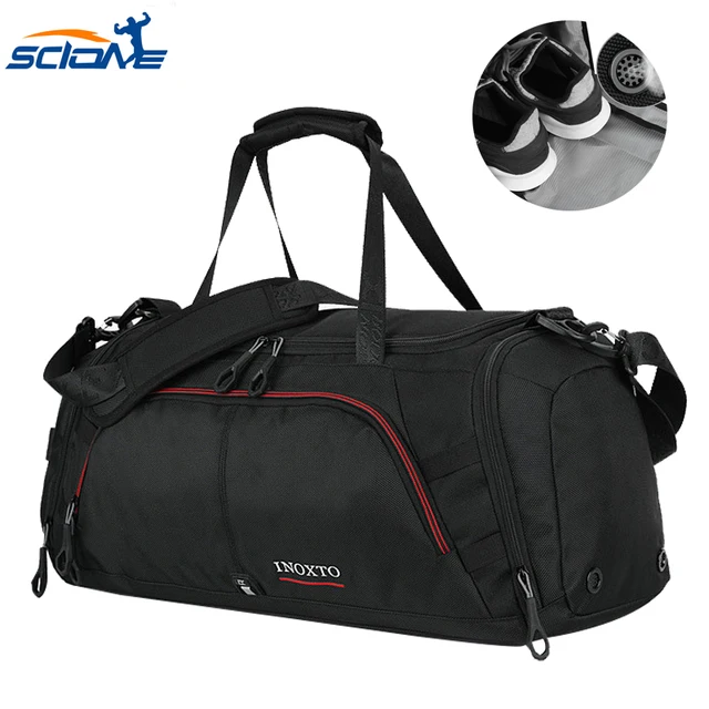 US $25.33 Scione Terylene Casual Men's Sports Bag for Fitness with Shoes Pocket Duffel Tote Travel Shoulder H
