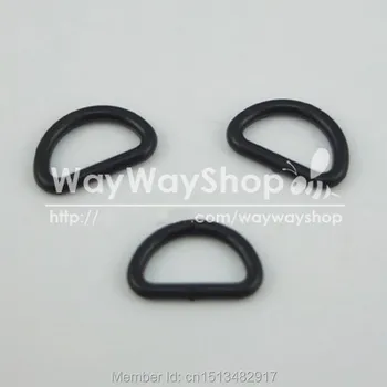 

500 pcs 1'' 25mm D Dee Ring for ribbon Buckle Belt Bag Paracord Plastic Black