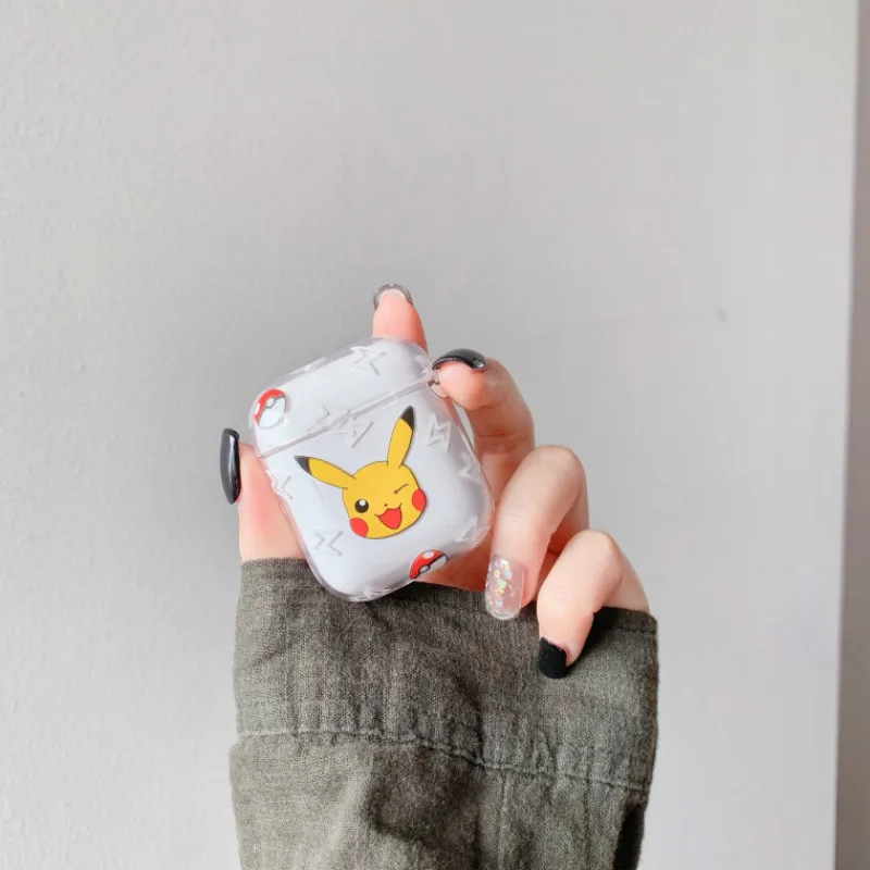 

Cartoon Transparent For apple airpods Case Pikachus Protective Hard Cover Bluetooth Wireless Earphone Headset Charging Box