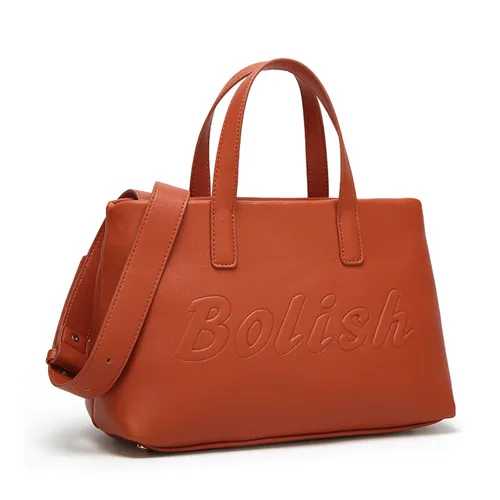 Женская сумка bolux из искусственной кожи в европейском и американском стиле, модная женская сумка на плечо с буквенным принтом, женская сумка через плечо - Цвет: brown