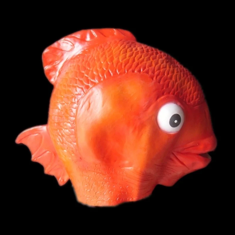 Latex Rubber Mask Animal Full Head Mask Gold Fish Mask For Halloween