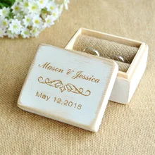 Обручальное кольцо Box Винтаж обручальное кольцо Bearer Box пользовательские кольцо держатель Box Персонализированные Свадебный декор
