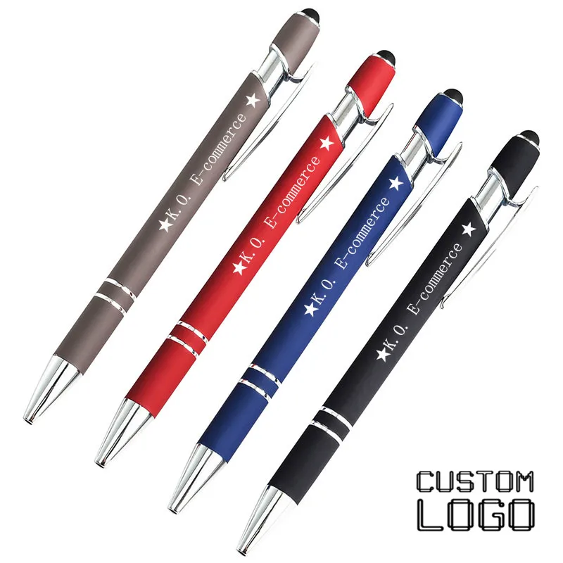 

30pcs Metal Aluminum Capacitor Ballpoint Pens Handwriting Touch Screen Multi-function Ballpoint Pens Custom Logo Office Supplies