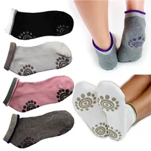 4 пары, Женская Нескользящая одежда для йоги, носки с захватами, силиконовый гель, противоскользящая подошва, спортивные носки для пилатеса, балета, танцев, фитнеса
