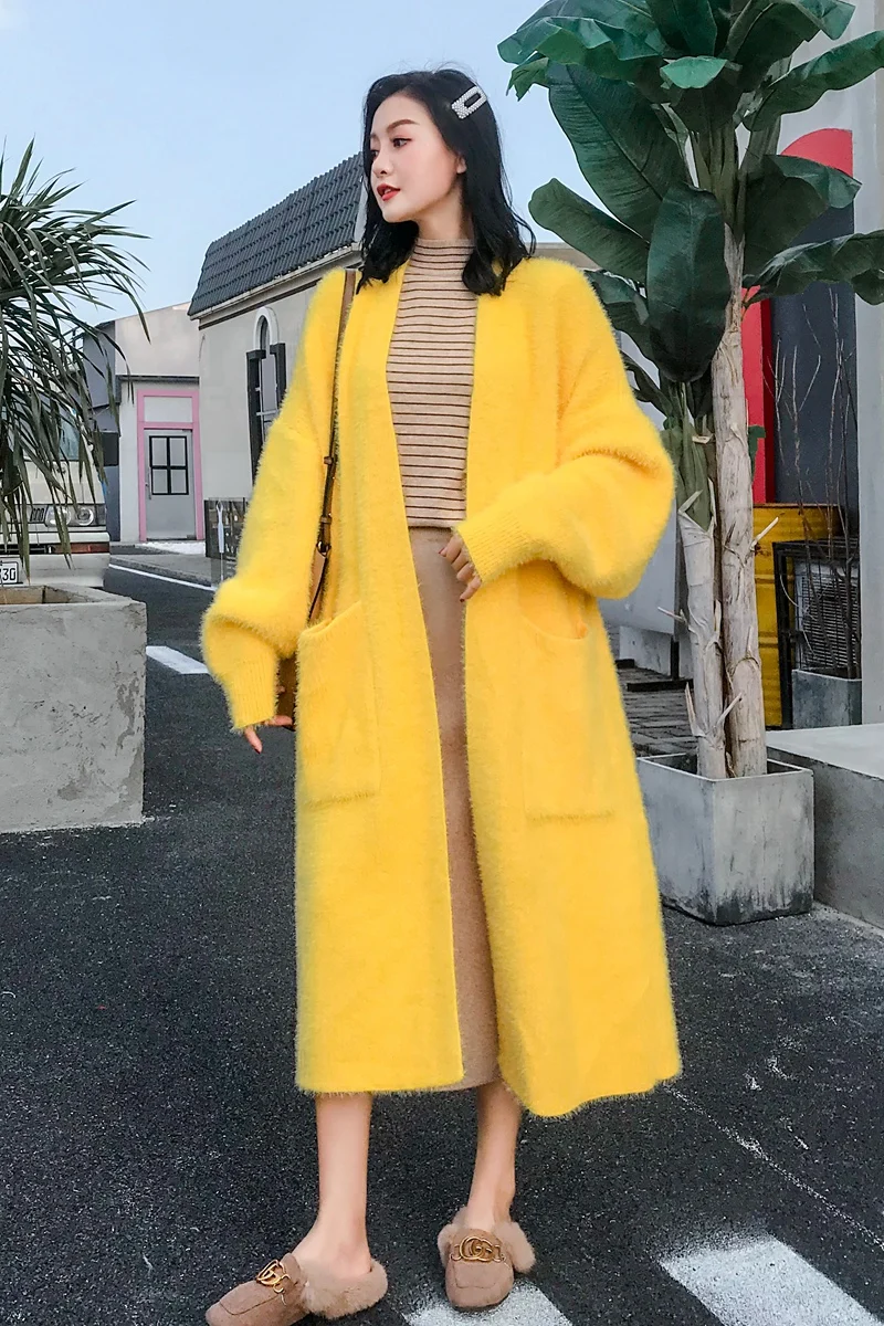 Autumn Winter Women Cashmere Cardigan Loose Casual