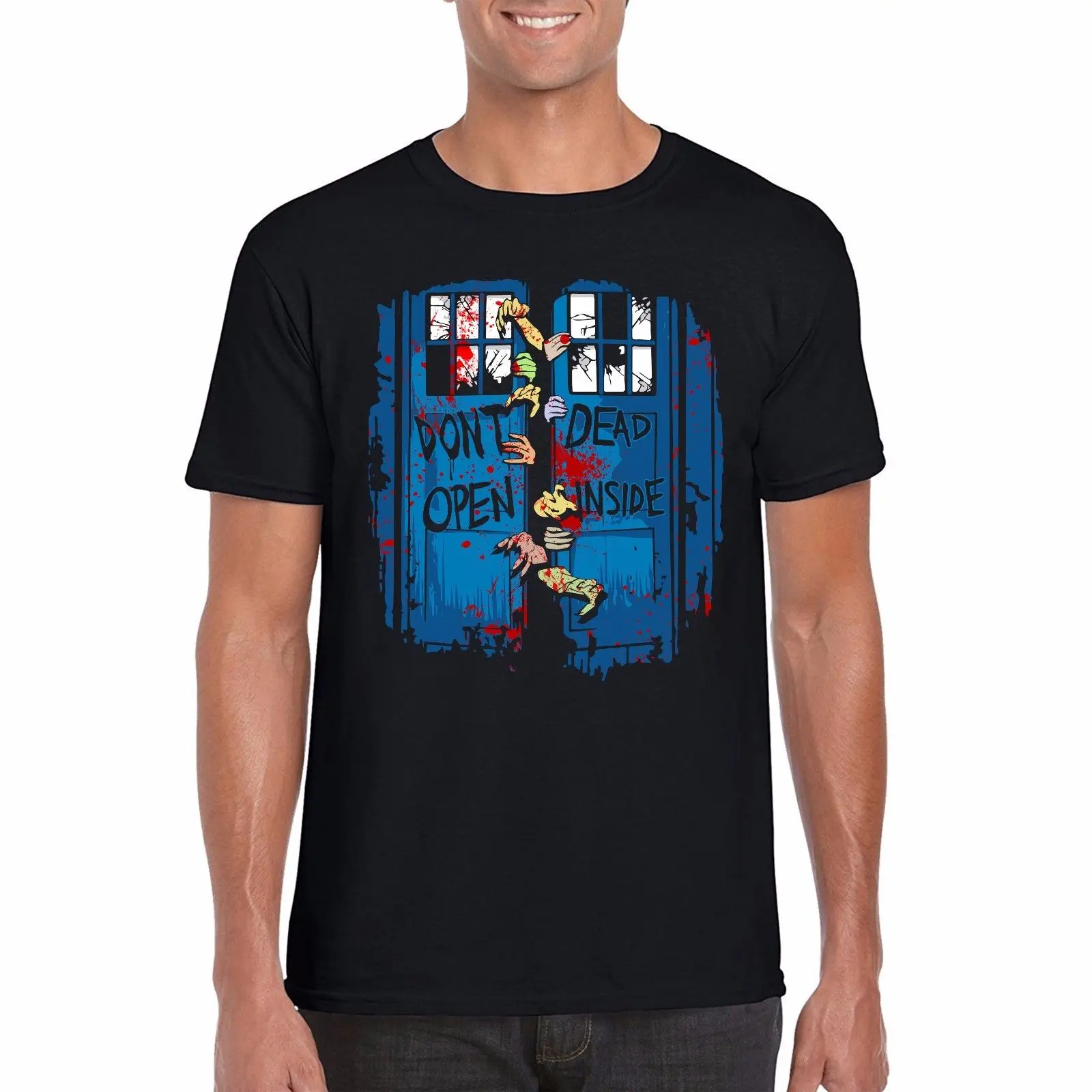 Футболка Dr Who Don't Open Dead Inside Walking футболка с рисунком Мужская унисекс новая модная