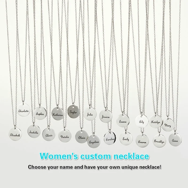 

Customer Necklace For Women Engraved in Stainless Steel Personalized Name Chain Necklace Nameplate - Custom Made with Any Name